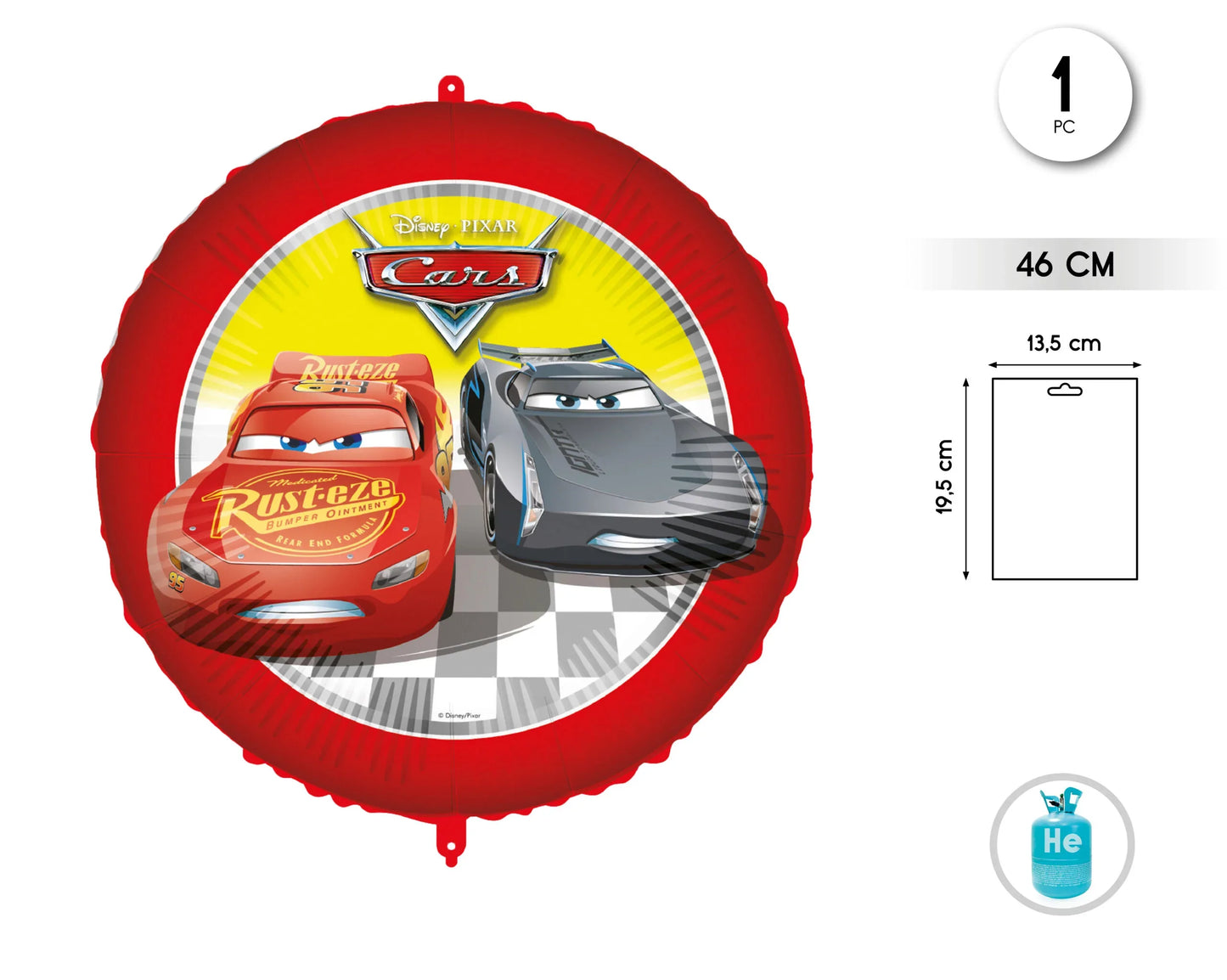 GLOBOL DE FOIL CARS 46CM - yupiparty
