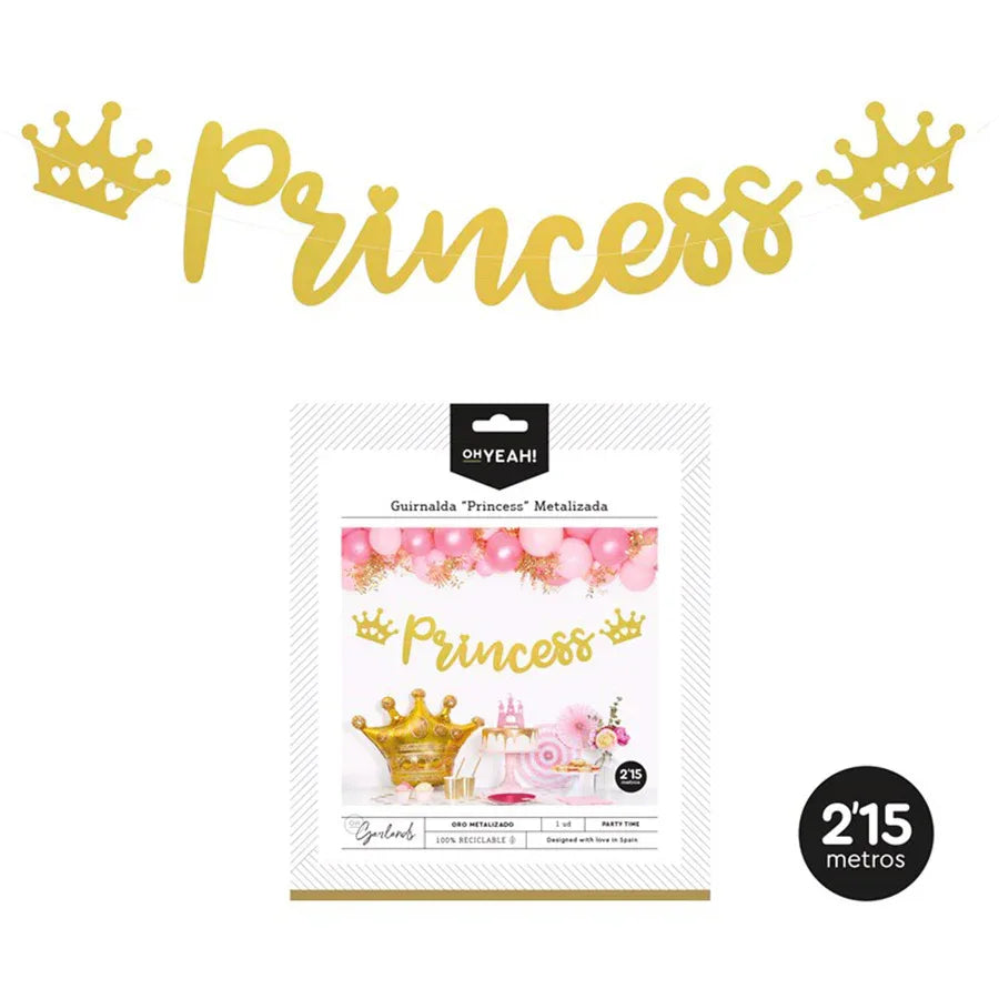 GUIRNALDA PRINCESS ORO METALIZADO 2,15M - yupiparty