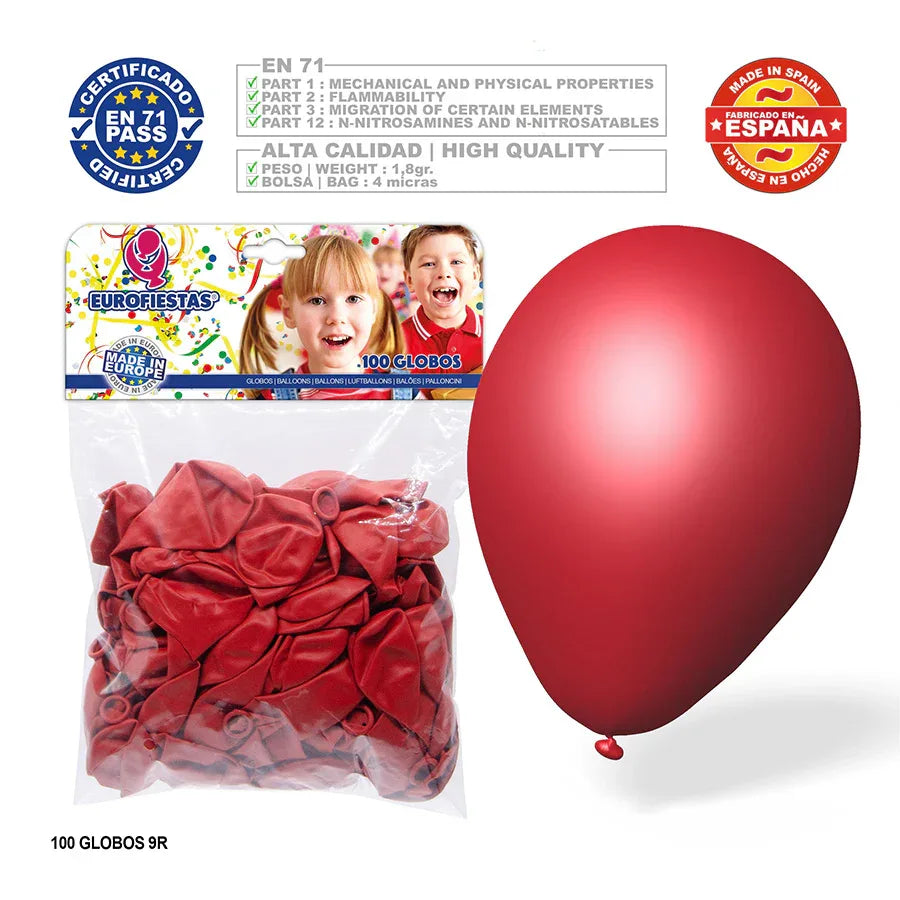 GLOBOS ROJO 100U - yupiparty