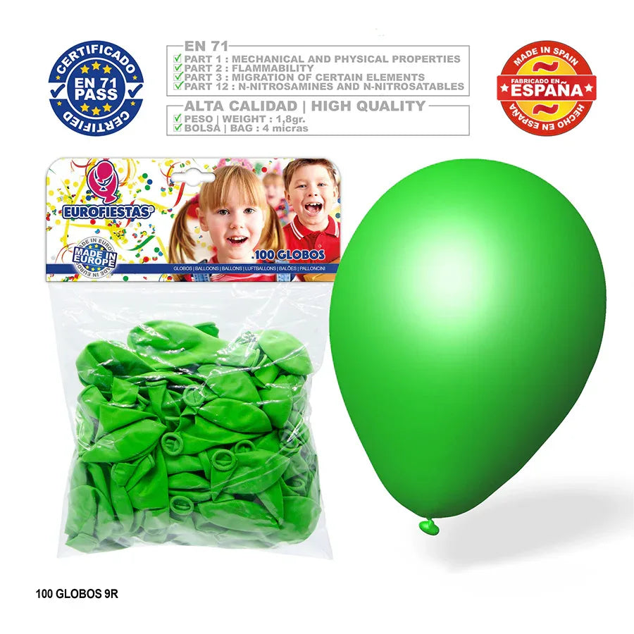 GLOBOS VERDE PISTACHO 100U - yupiparty