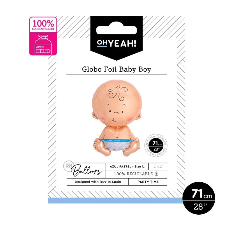 GLOBO POLIAMIDA BABY BOY AZUL 71CM-28 APTO HELIO - yupiparty