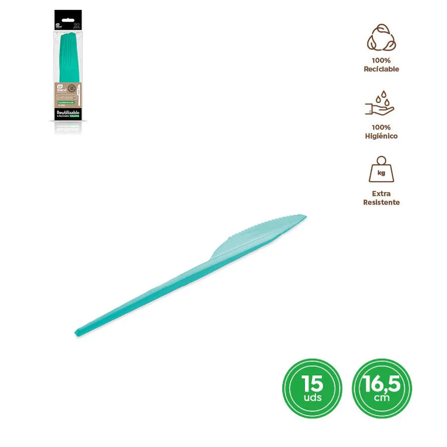CUCHILLO REUTILIZABLE MINT 16,5CM PS 15 - yupiparty