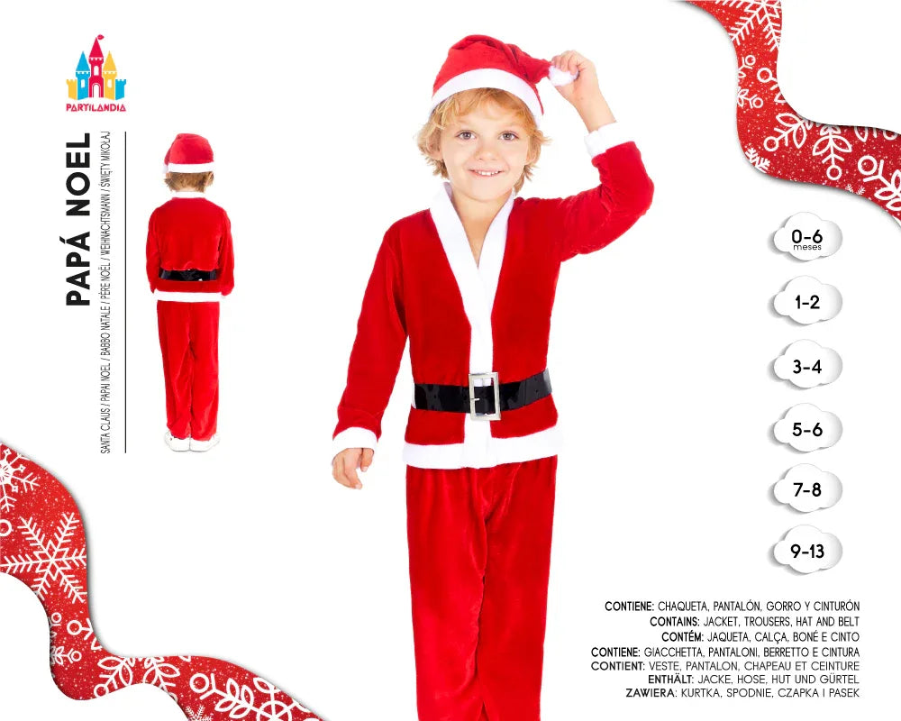 Disfraz de Papá Noel Bebé 0-6 Meses - Traje Navidad Primera Navidad - yupiparty