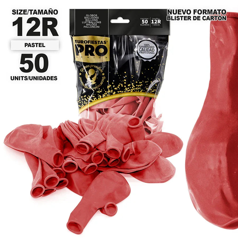 GLOBOS PRO SERIES 12R*50 ROJO - yupiparty