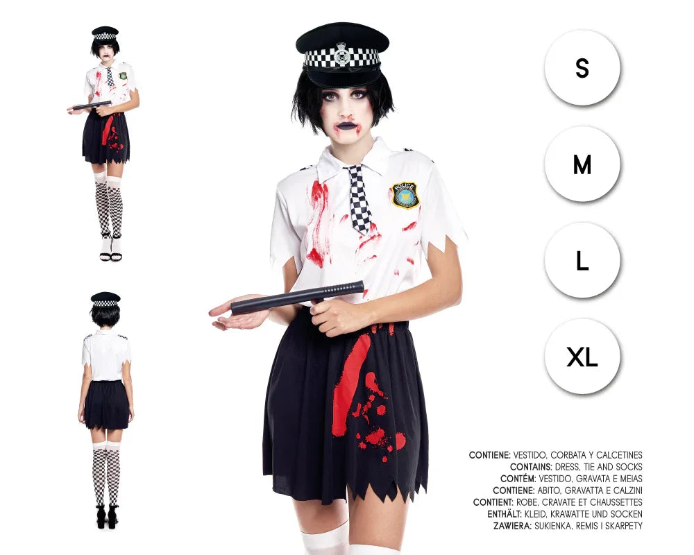 POLICIA MUJER ZOMBIE S - yupiparty