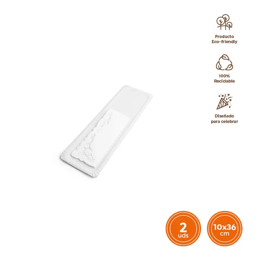 BANDEJA CARTON BLONDA BRAZO BLANCA 10X36 - yupiparty