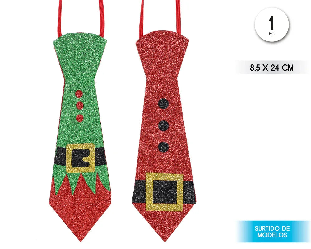 CORBATA NAVIDAD 8.5X24CM SNOWMAN Y ELFO - yupiparty
