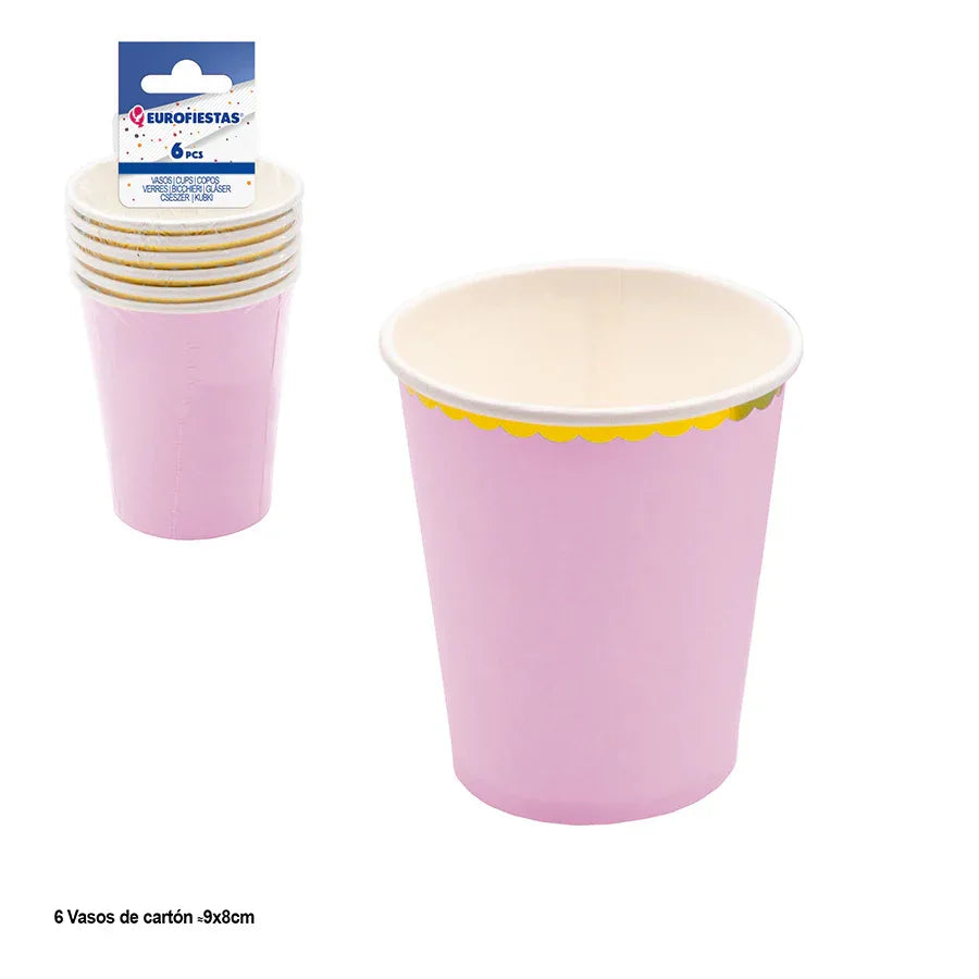VASO PASTEL ROSA*6 - yupiparty