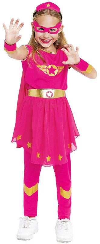 DISFRAZ SUPERHEROINA ROSA 3-4 AÑOS