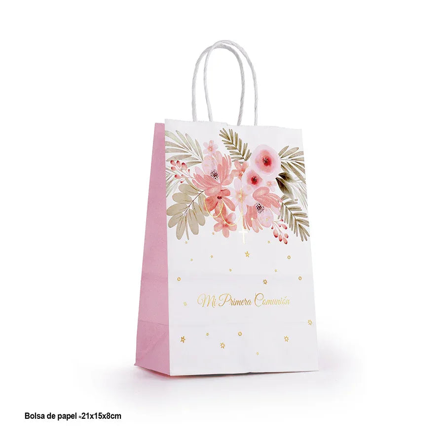 BOLSA REG.COMUNION CRUZ/FLORES 21x16x8 P - yupiparty