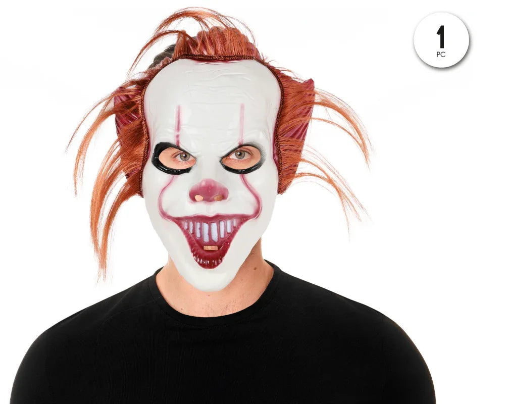MASCARA PLASTICO PAYASO PELO - yupiparty