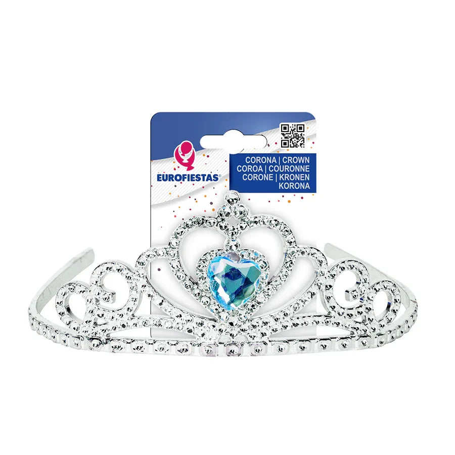 CORONA DIAMANTE CORAZON AZUL - yupiparty