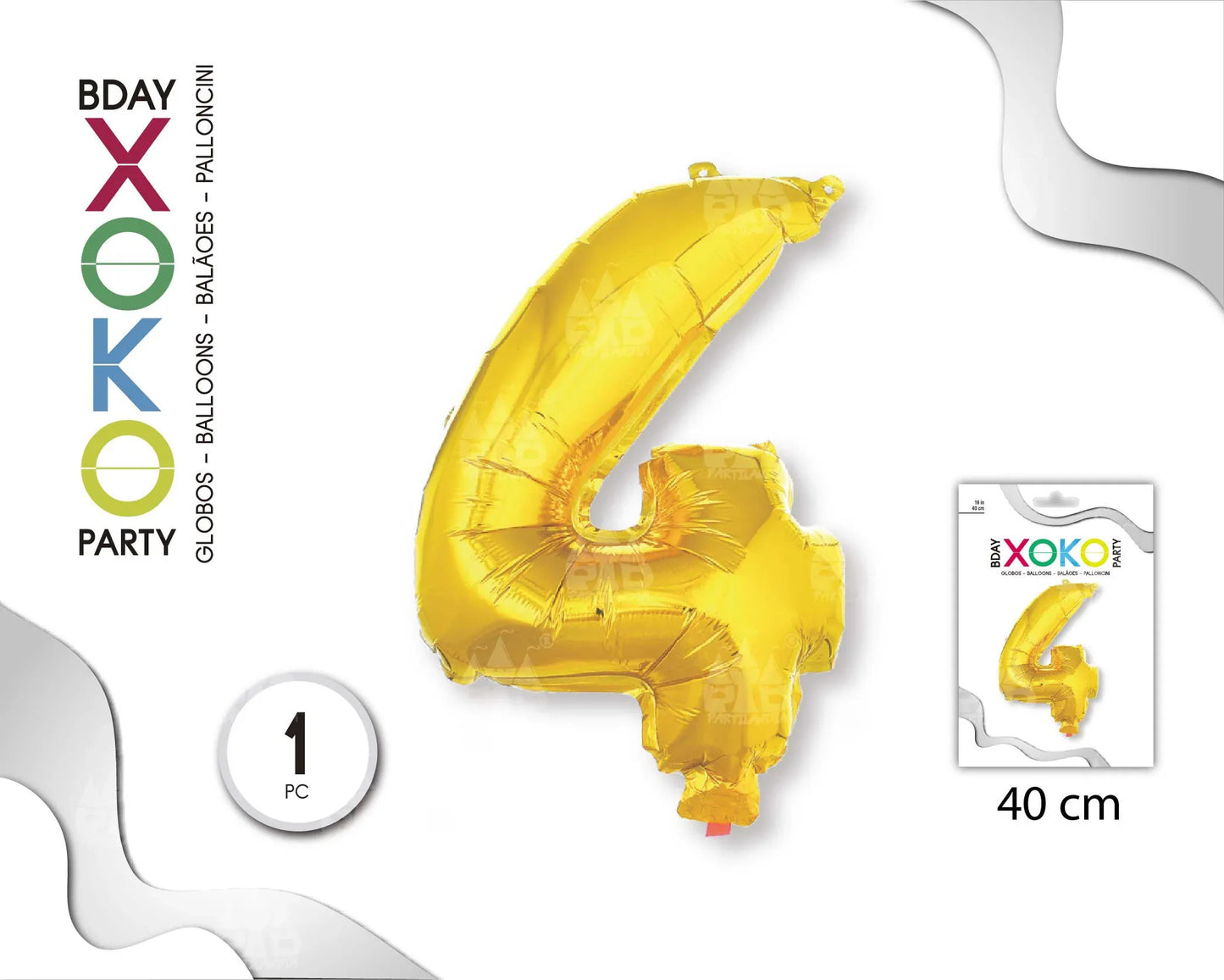GLOBO FOIL 18/45CM ORO 4 - yupiparty