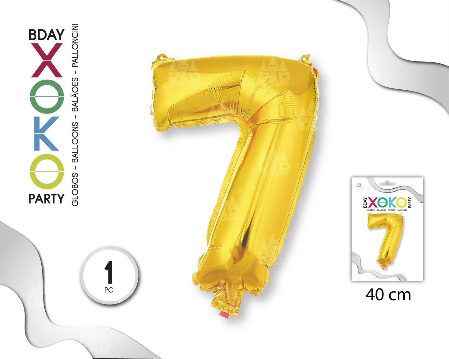GLOBO FOIL 18/45CM ORO 7 - yupiparty
