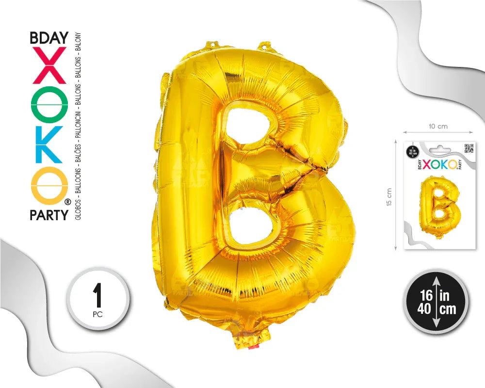 GLOBO FOIL 16/40CM ORO B - yupiparty