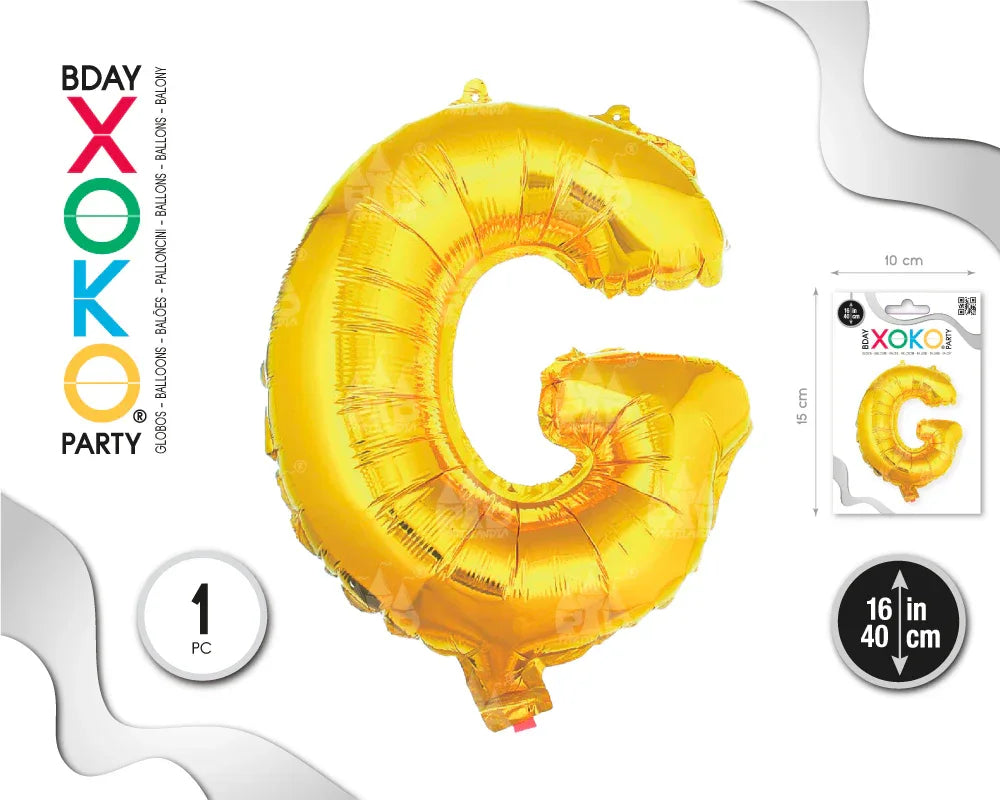 GLOBO FOIL 16/40CM ORO G - yupiparty