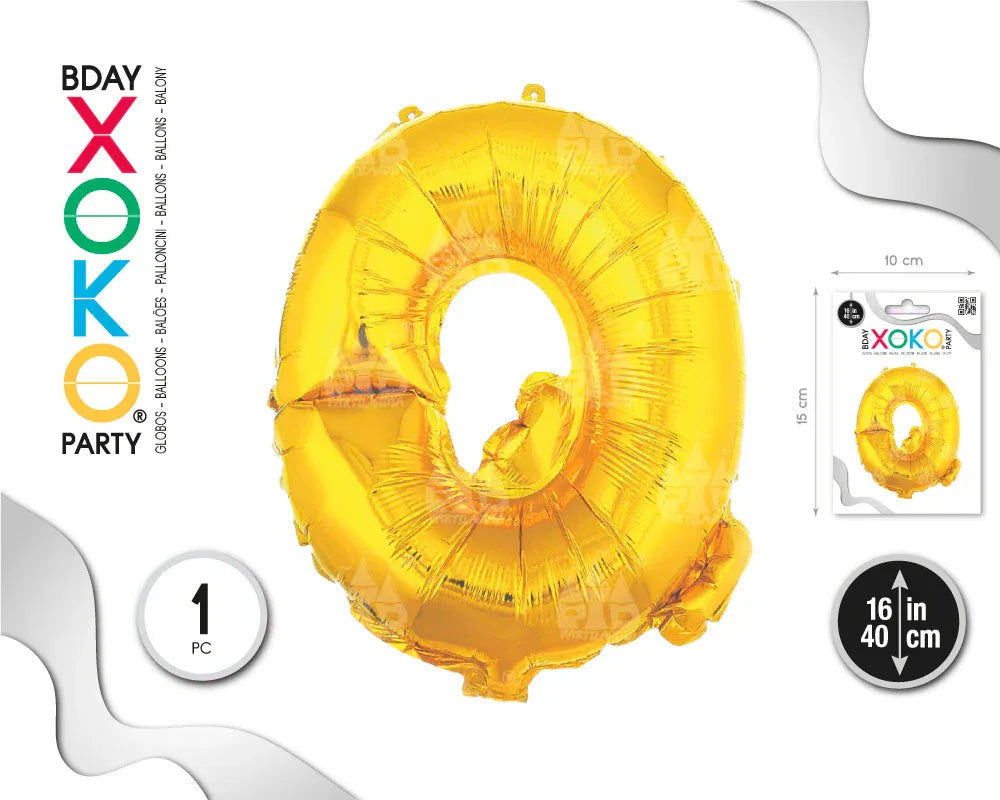 GLOBO FOIL 16/40CM ORO Q - yupiparty