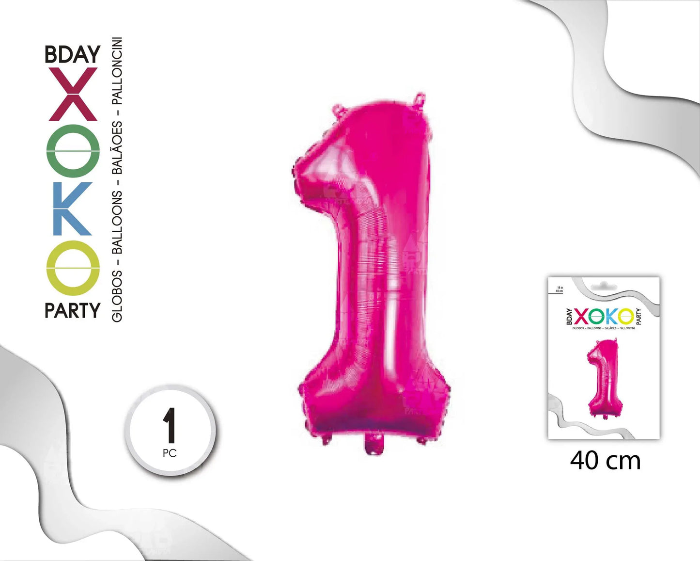GLOBO FOIL 16/40CM FUCSIA 1 - yupiparty