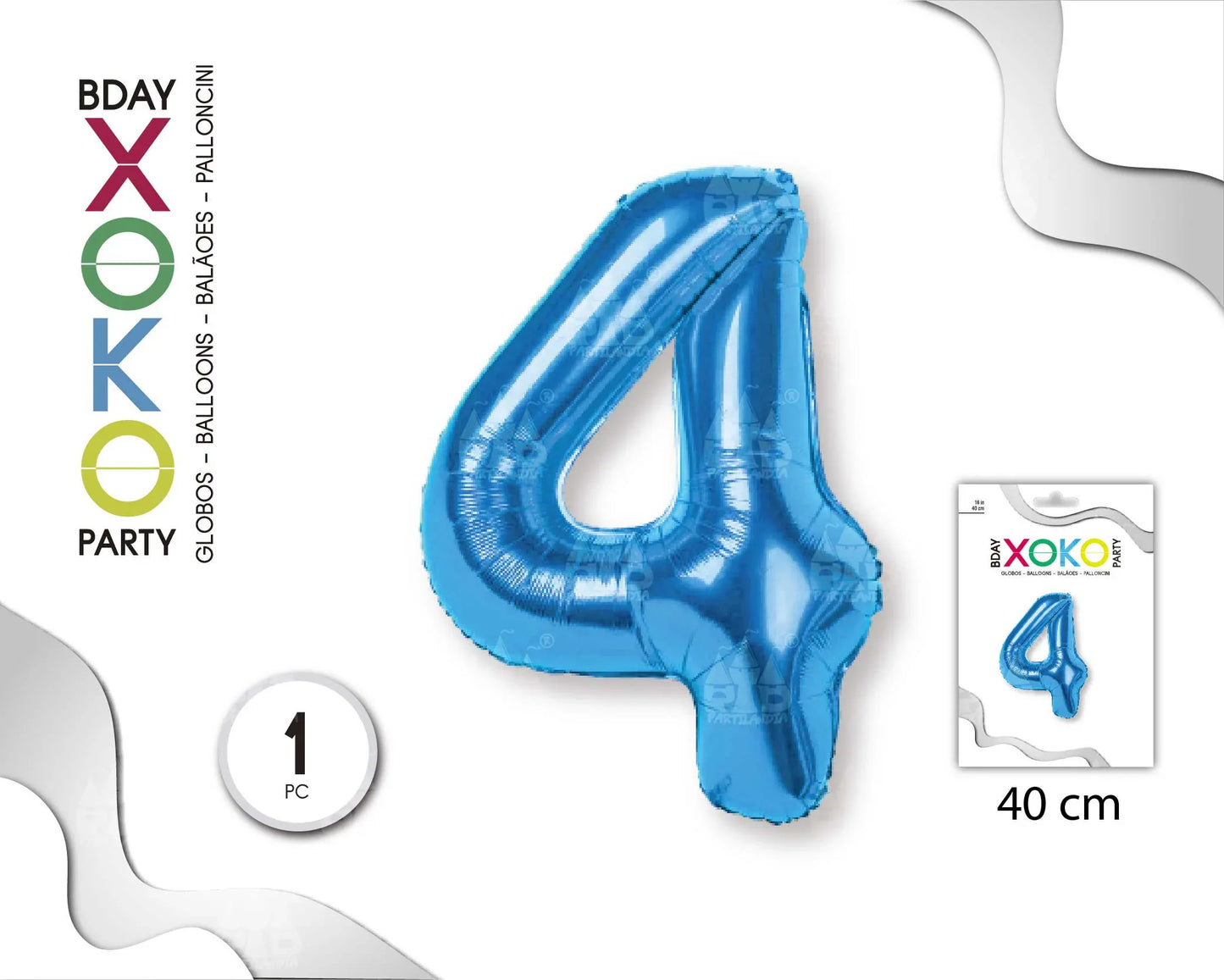 GLOBO FOIL 18/45CM AZUL 4 - yupiparty