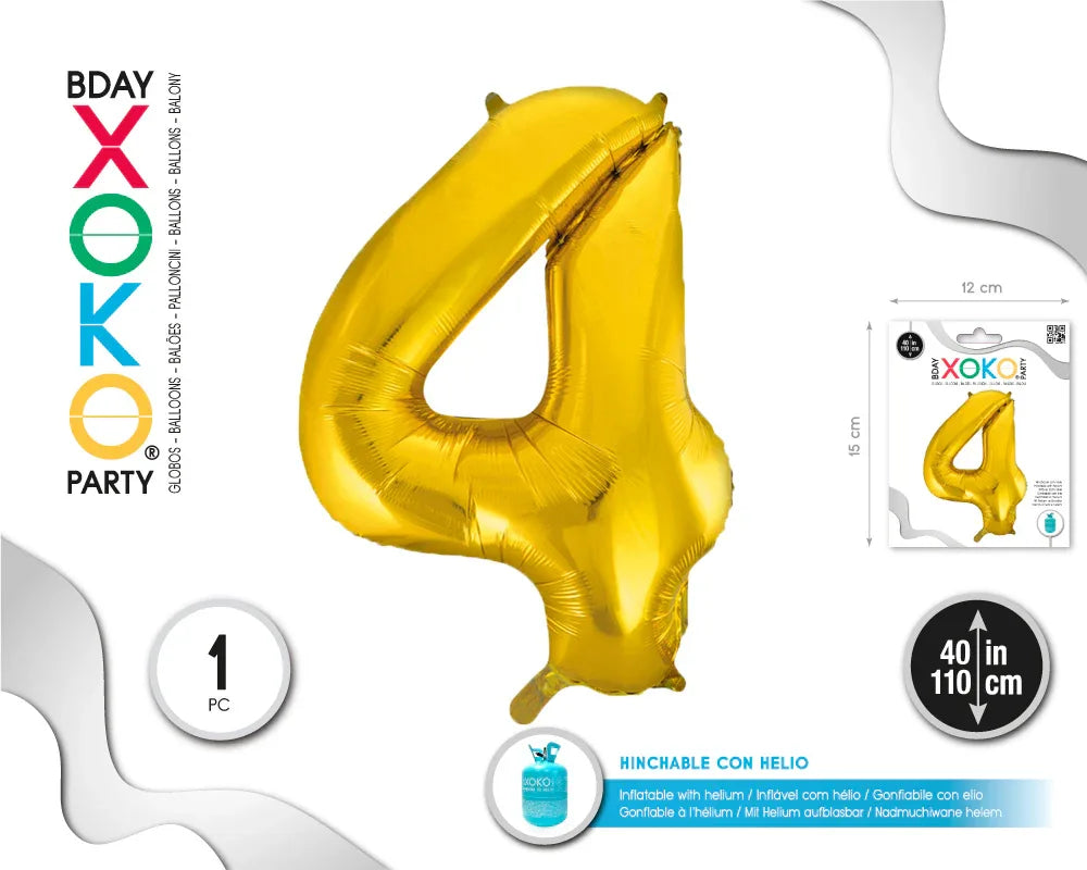 GLOBO FOIL 40/110CM ORO 4 - yupiparty