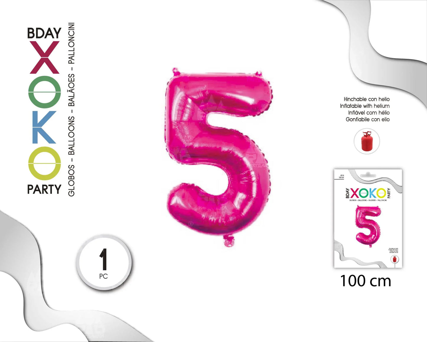 GLOBO FOIL 40/110CM FUCSIA 5 - yupiparty