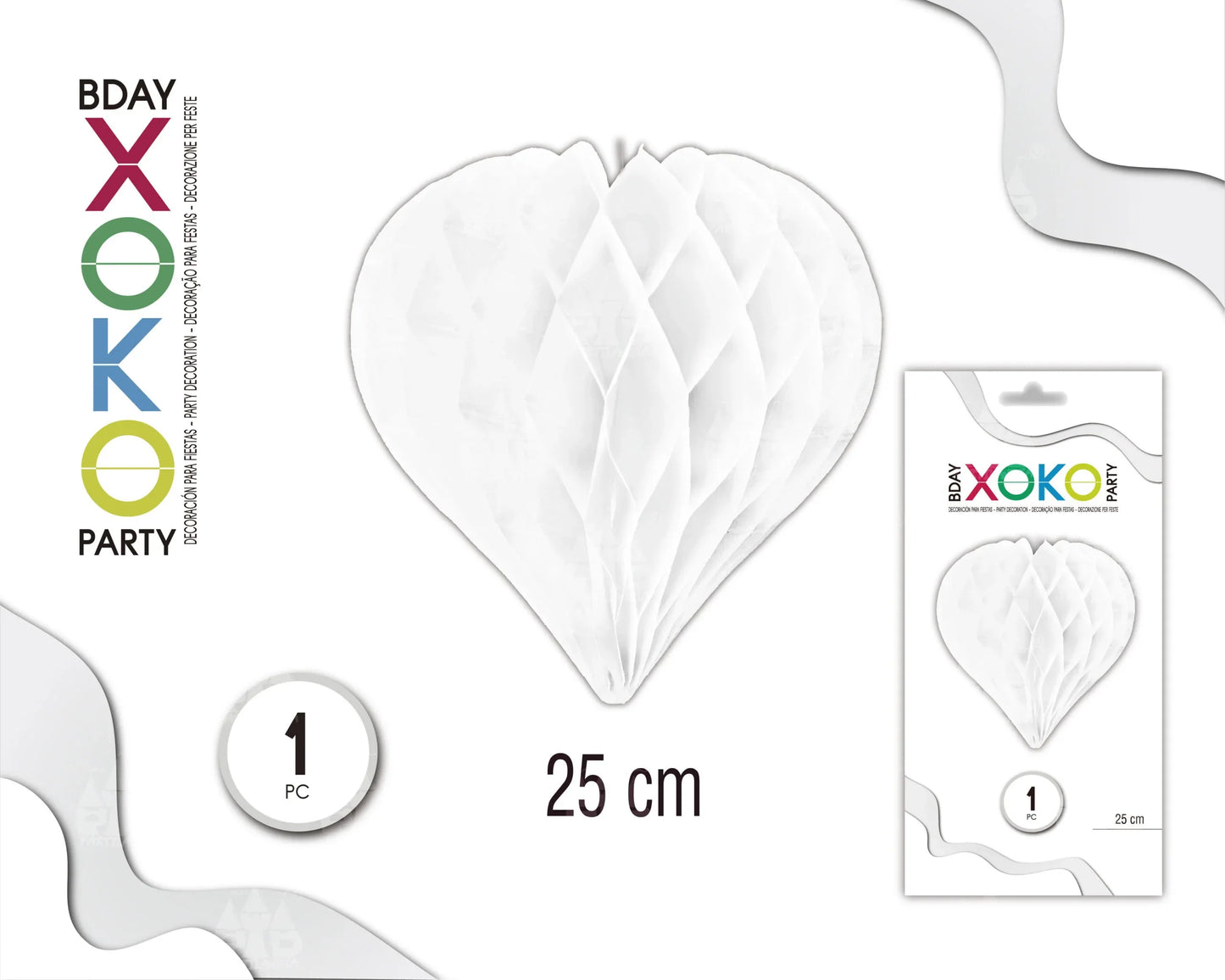 PANAL CORAZON 25CM BLANCO - yupiparty