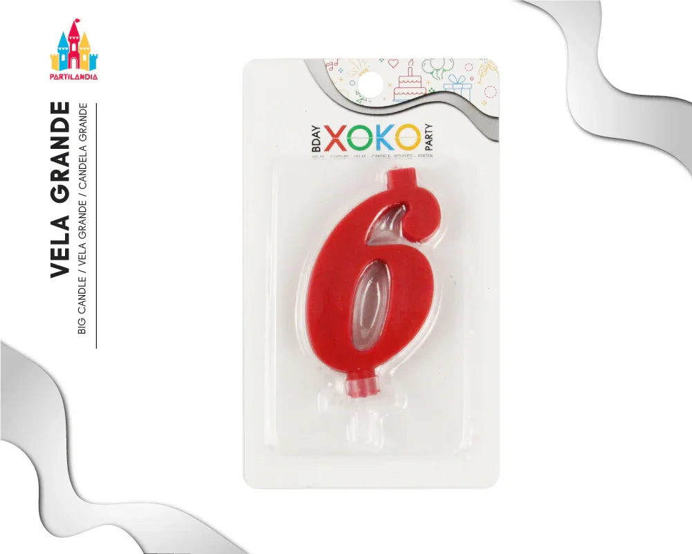 VELA 10CM ROJA 6 - yupiparty