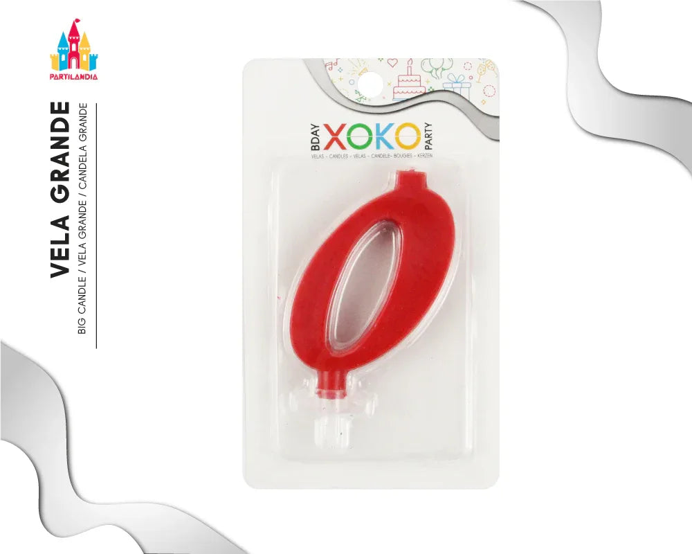 VELA 10CM ROJA 0 - yupiparty