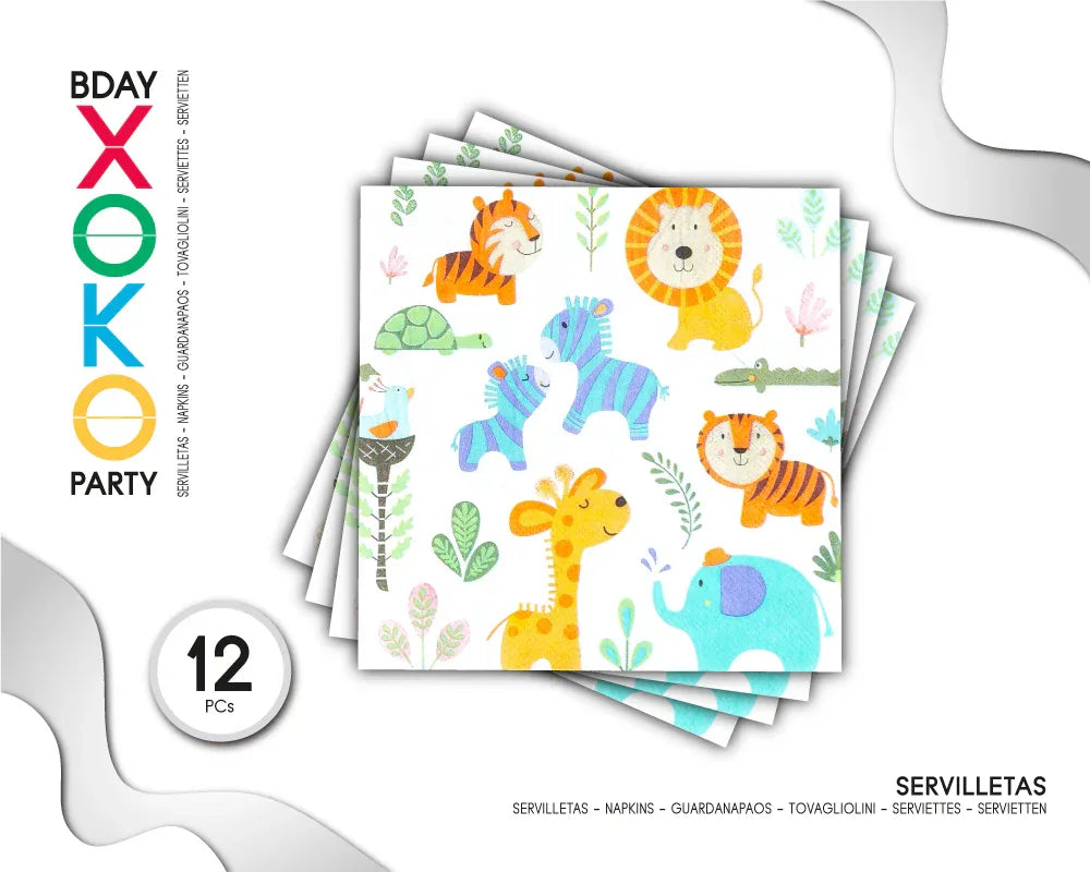 SERVILLETA ZOO 12PC - yupiparty