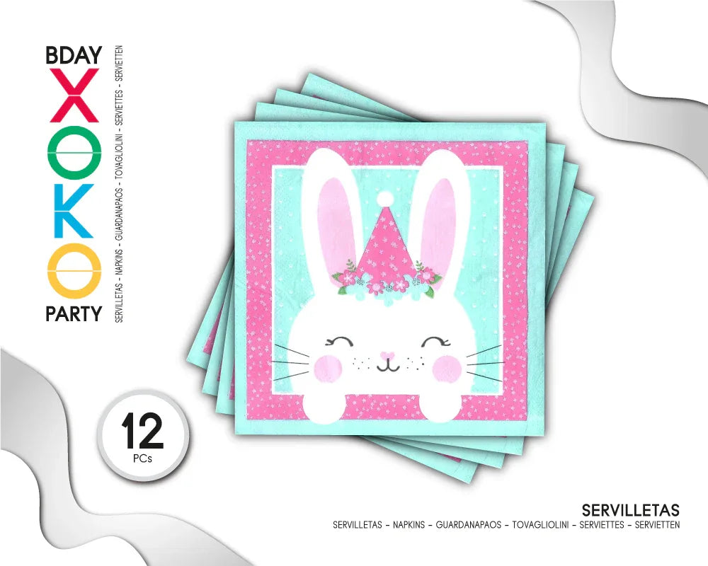 SERVILLETA RABBIT 12PC - yupiparty