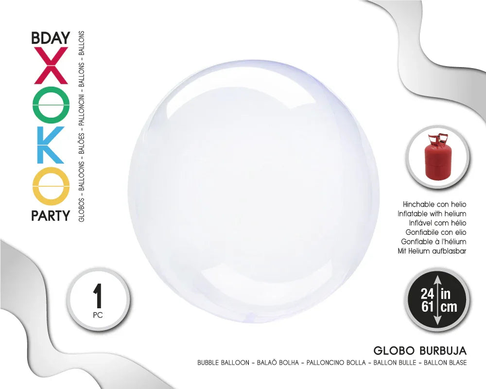 GLOBO BURBUJA TRANSPARENTE 24PUL - yupiparty