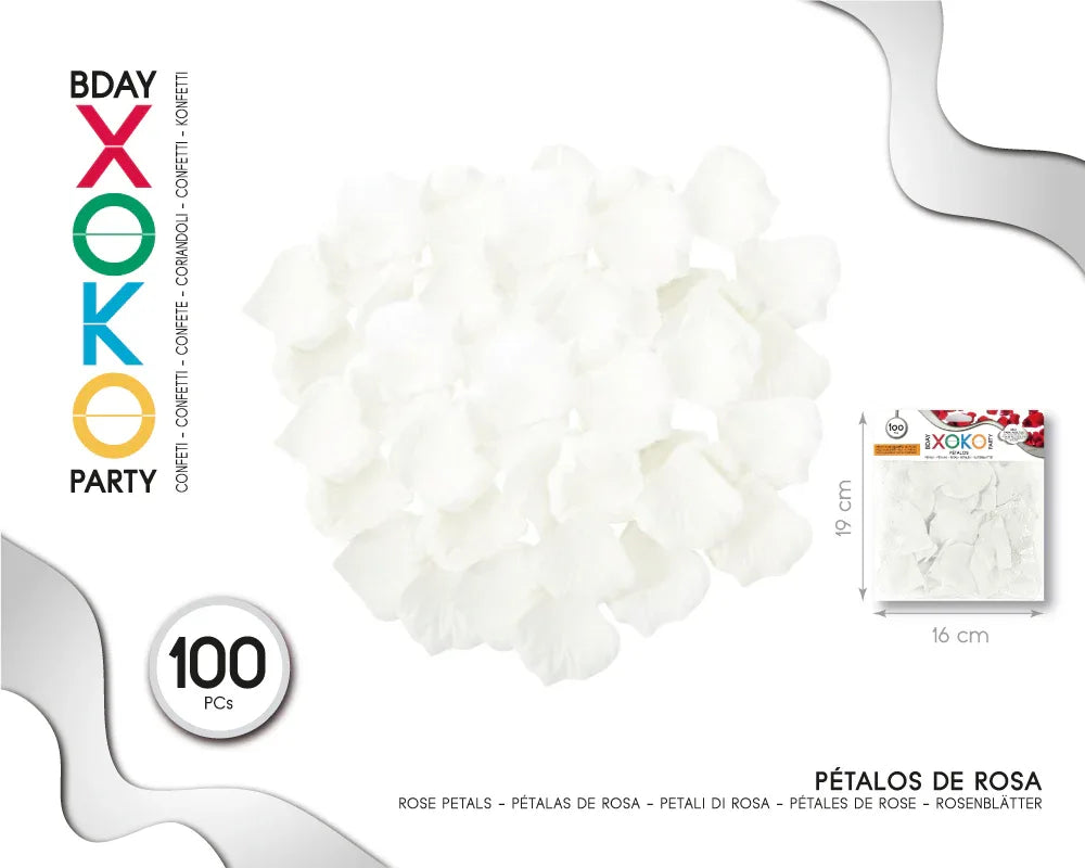 PETALOS DE TELA 100PC BLANCO - yupiparty