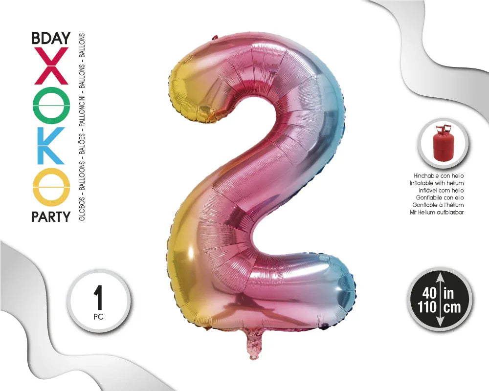 GLOBO FOIL 110CM PASTEL DEGRADADO 2 CARA - yupiparty