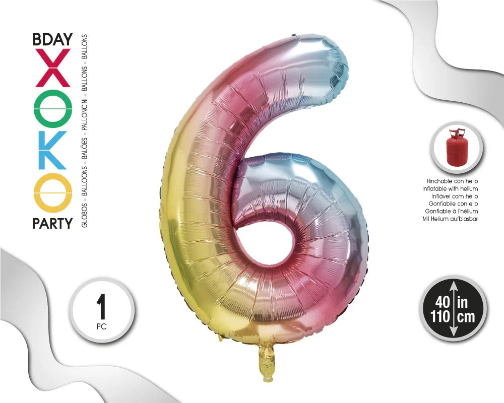 GLOBO FOIL 110CM PASTEL DEGRADADO 2 CARA - yupiparty