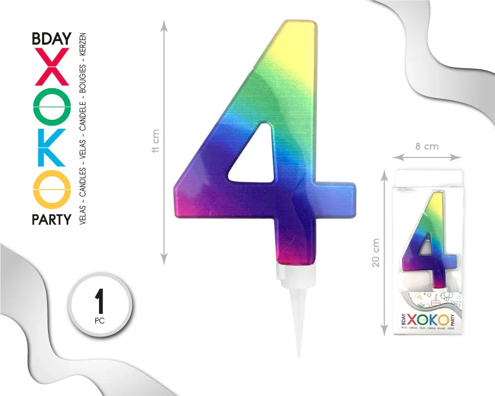 VELA GIGANTE RAINBOW 4 - yupiparty