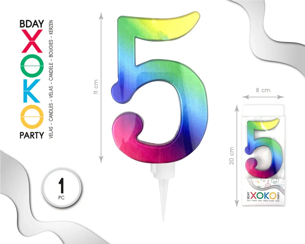 VELA GIGANTE RAINBOW 5 - yupiparty