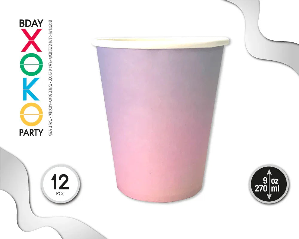 VASO 270ML RAINBOW 12PC - yupiparty