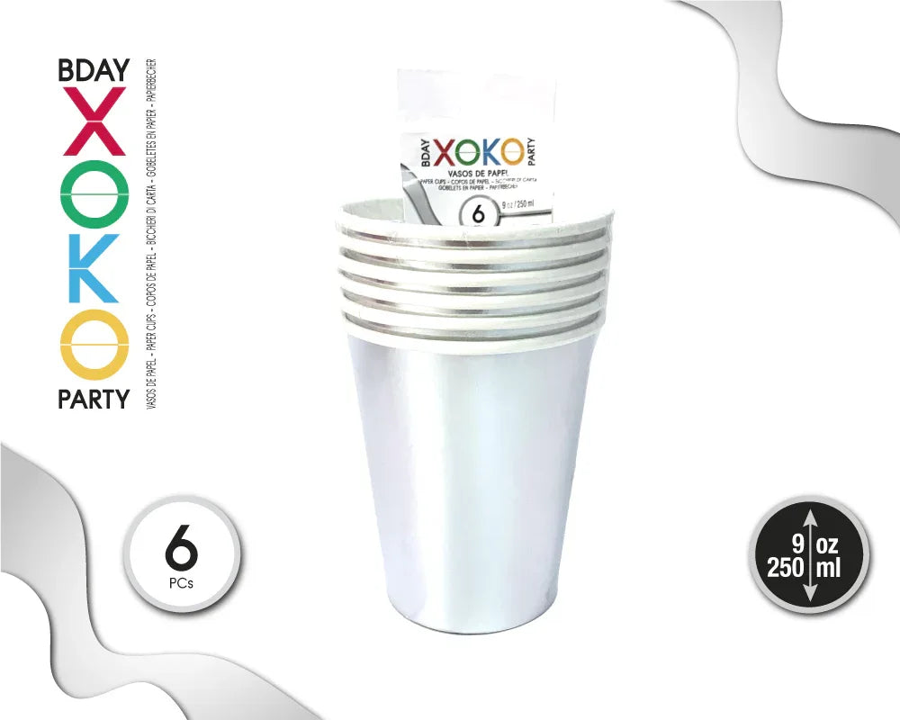 VASO PLATA 9oz/270ML 6PC - yupiparty