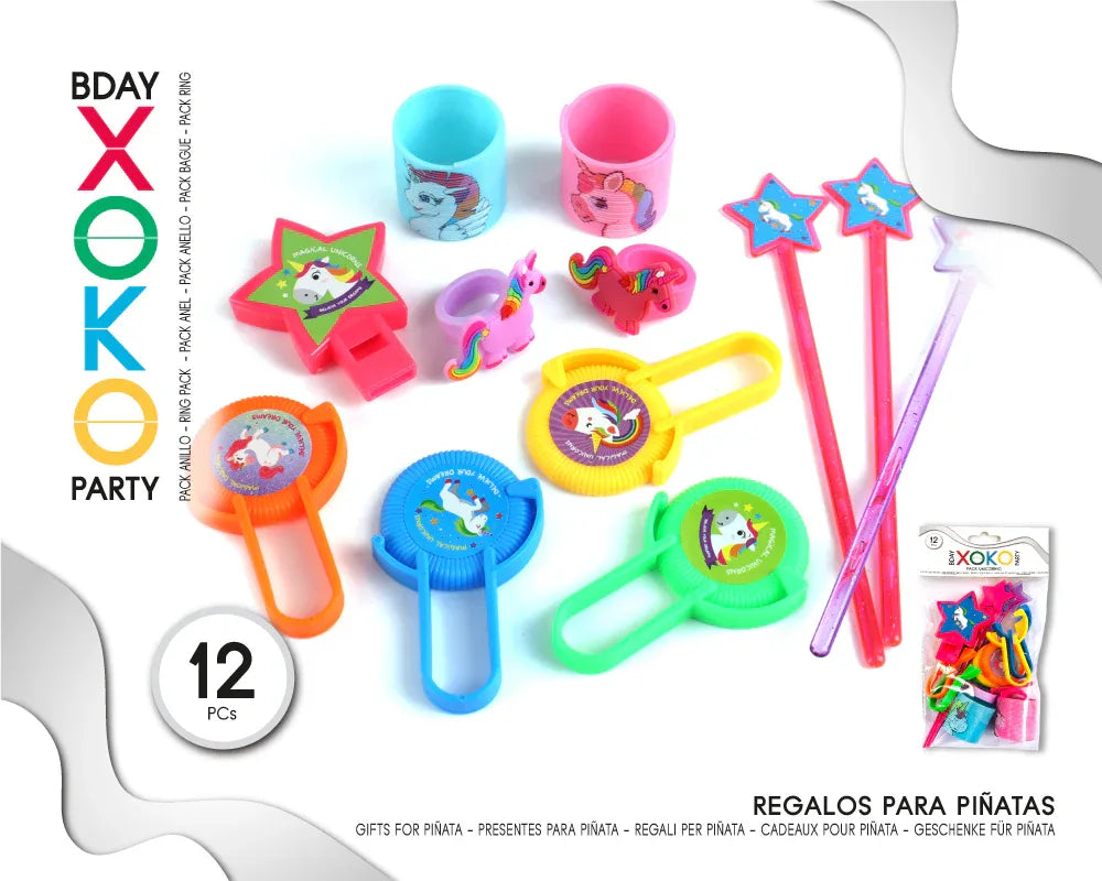 PACK PINATA UNICORNIO 12PC 2 - yupiparty