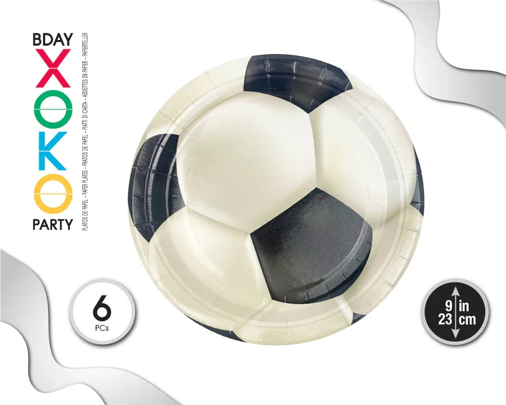PLATO 23CM BALON FUTBOL 6PC - yupiparty
