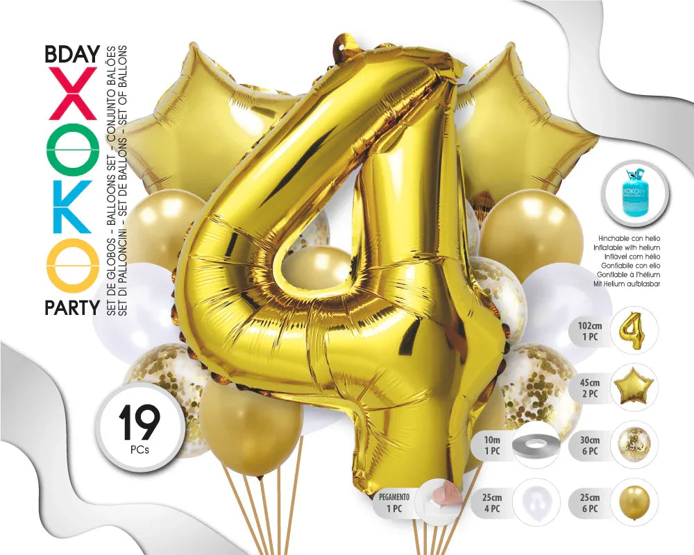 SET ORO STAR 19PC # 4 - yupiparty