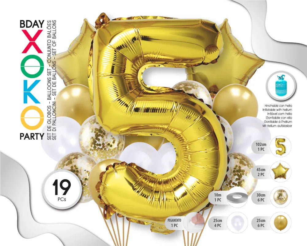 SET ORO STAR 19PC # 5 - yupiparty