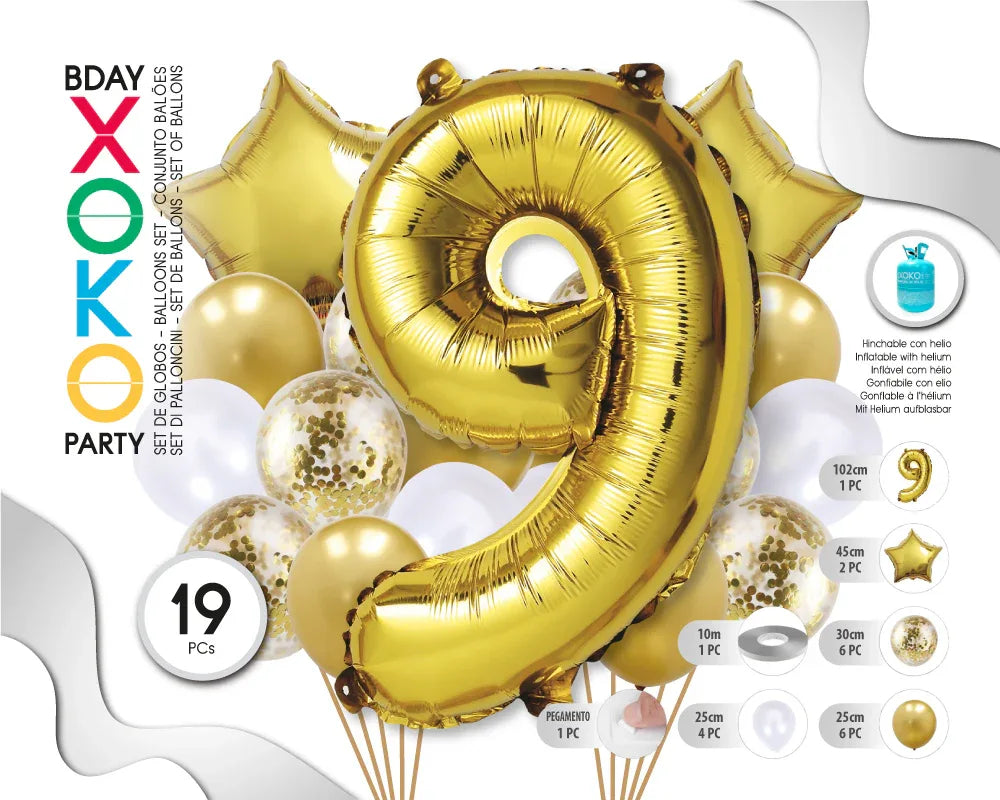 SET ORO STAR 19PC 9 - yupiparty