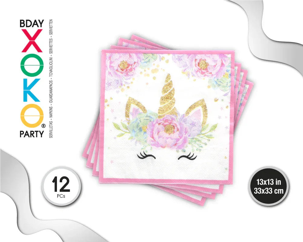 SERVILLETA UNICORNIO 12PC - yupiparty
