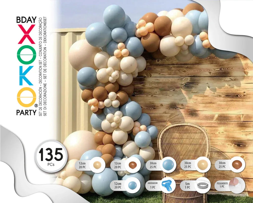 SET VINTAGE BLUE 135PC - yupiparty