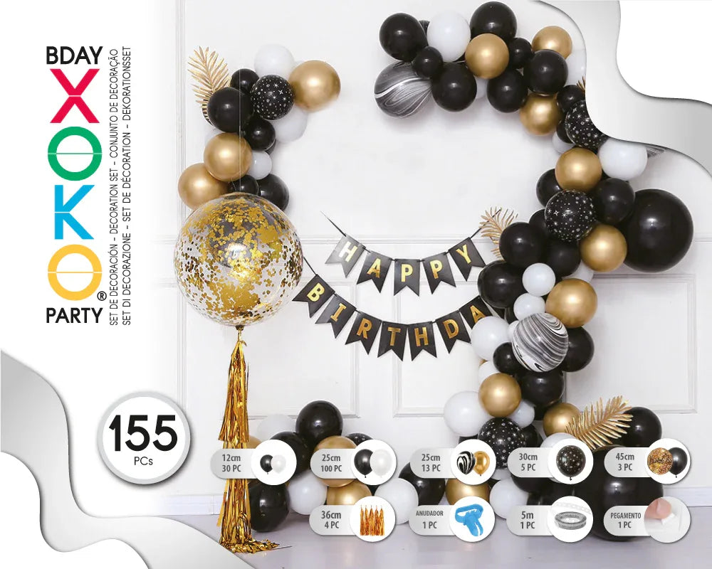 SET BLACK GOLD 155PC - yupiparty