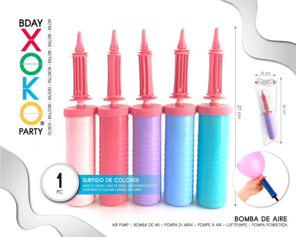 BOMBA AIRE MANUAL PASTEL 4.5*27CM - yupiparty