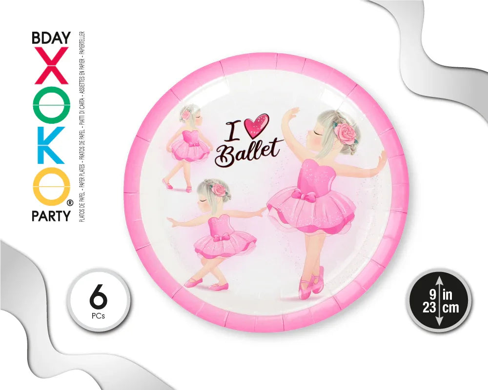 PLATO 23CM BALLET 6PC - yupiparty