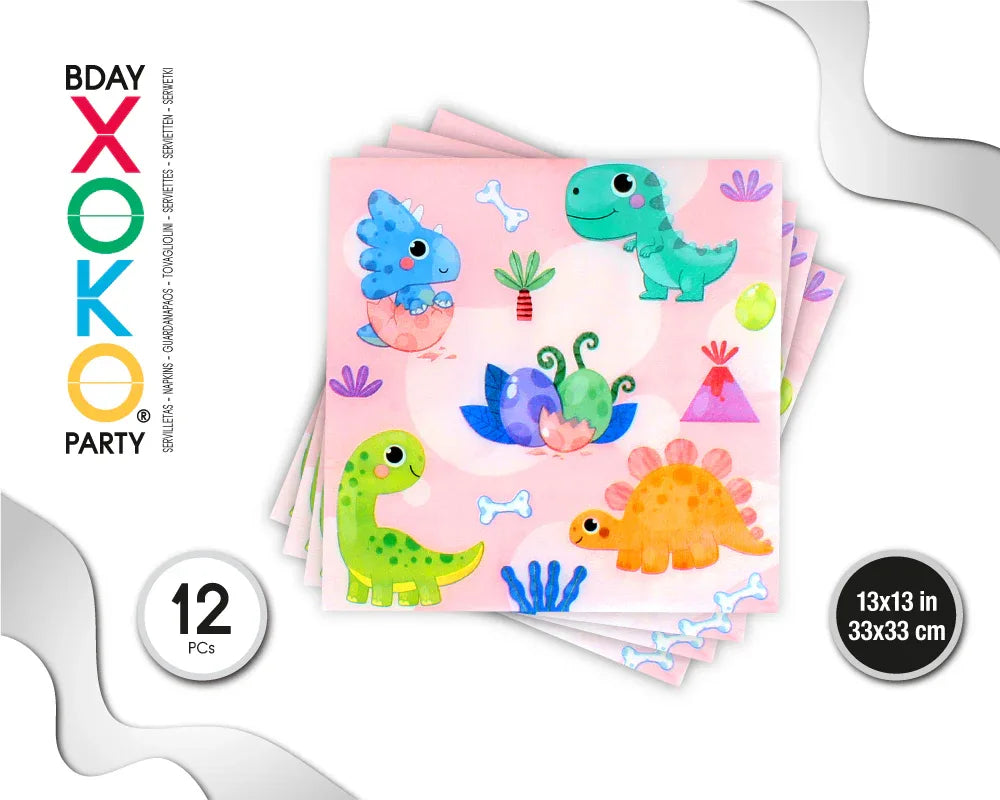 SERVILLETA BABY DINO 12PC - yupiparty