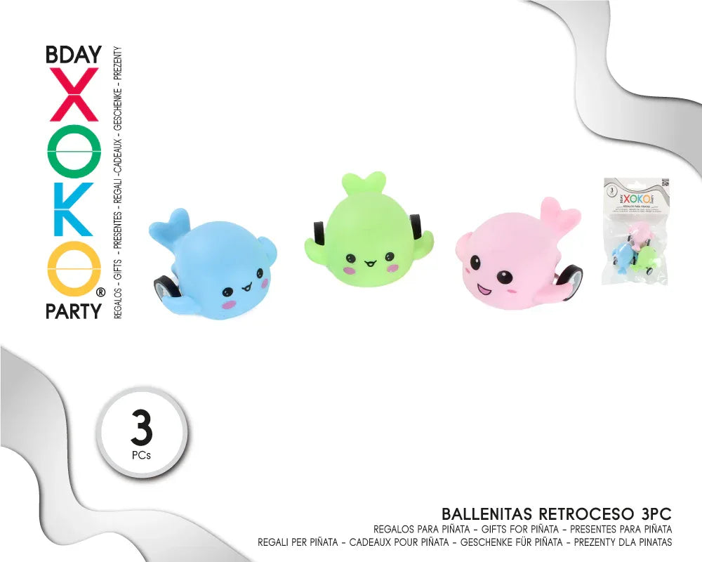 PACK BALLENITAS RETROCESO 3PC - yupiparty